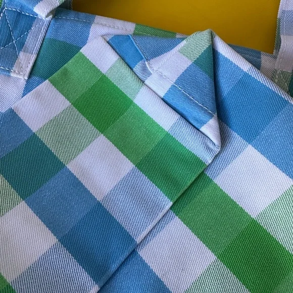 Big Bud Press Green and Blue Checkered Mini Zip Tote Bag NEW! - Picture 6 of 11